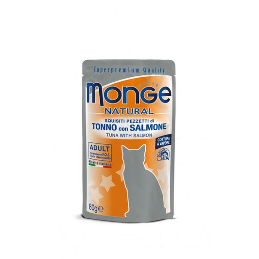 MONGE TONNO PINNE GIALLE/SALMONE GR 80