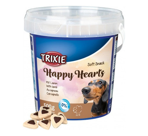 TRIXIE SOFT SNACK HAPPY HEARTS PER CANE CON AGNELLO DA 500GR